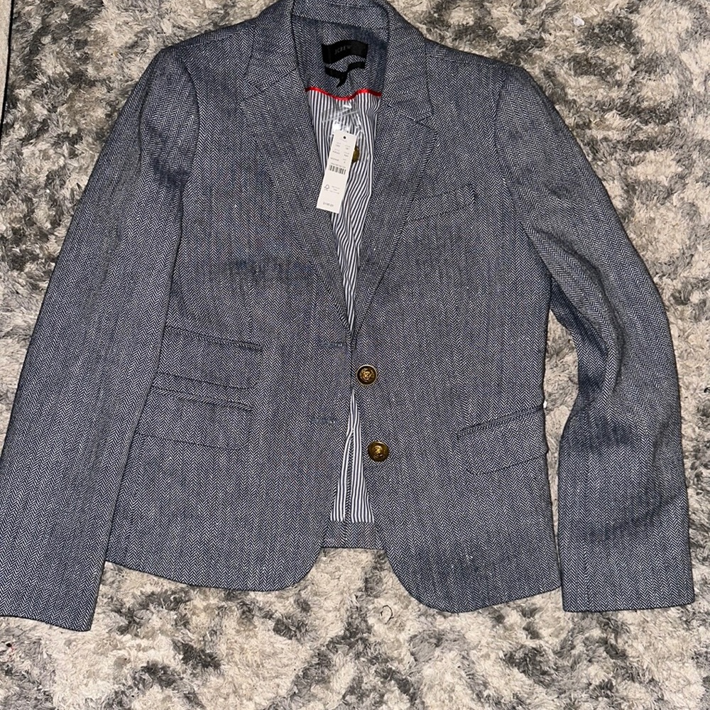 JCrew blue and white Dalton blazer size 6 NWT